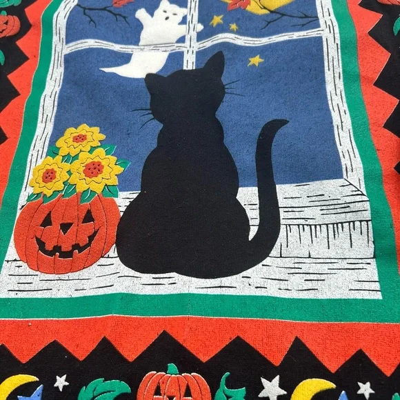 RARE Spumoni Black Cat Ghost Double Sided Novelty Halloween Sweatshirt 2XL Sweatshirts & Hoodies